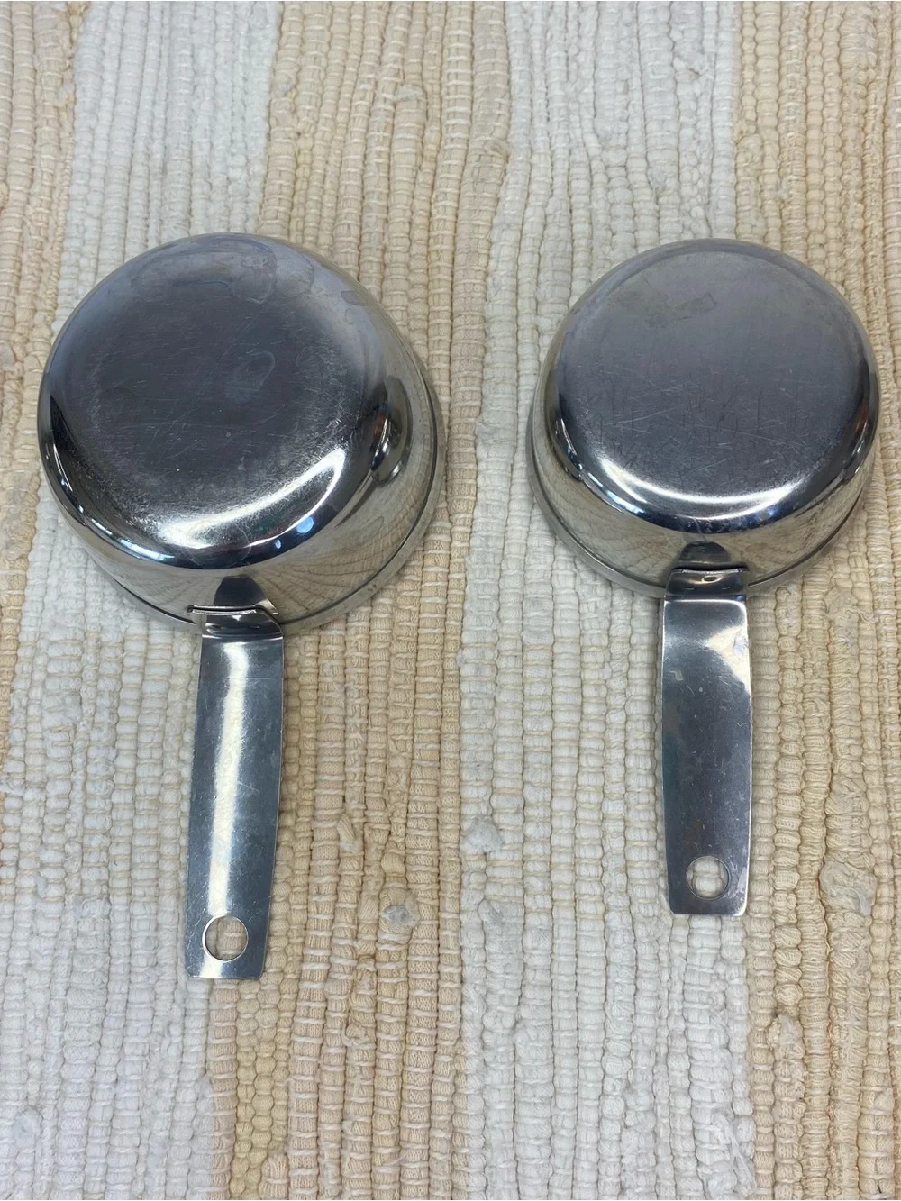 VTG FOLEY SCRIPT 4 PIECE STAINLESS MEASURING CUP SET 1/4 1/3 1/2 1 CUP w/SPOUT
